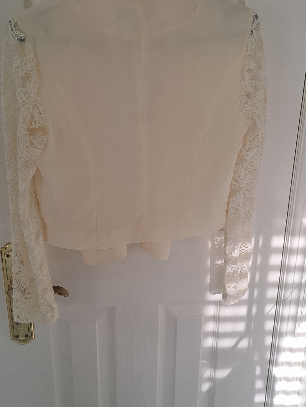 Cropped Lace Sleeve Open-Front Jacket - Picture 7 of 8
